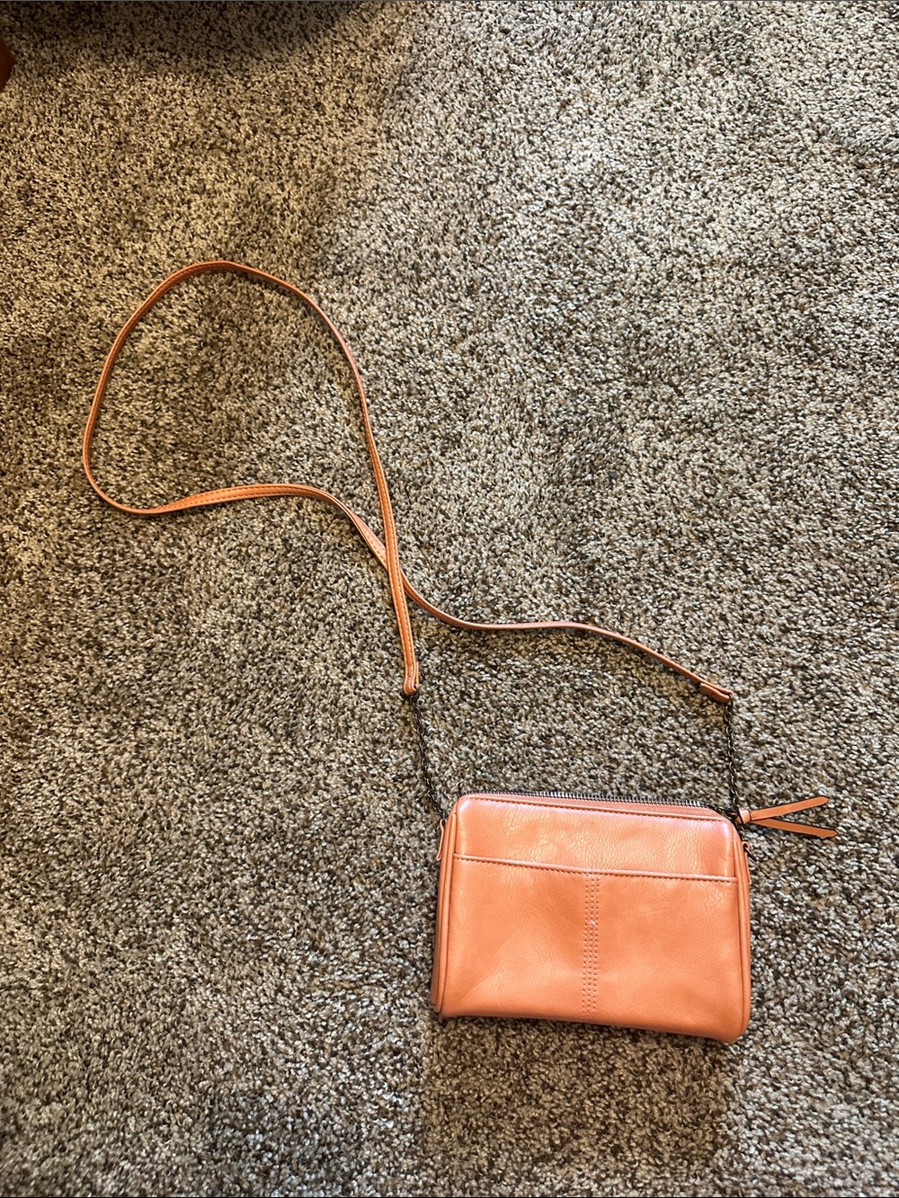 Women's Leather Crossbody Bag in Burnt Orange
